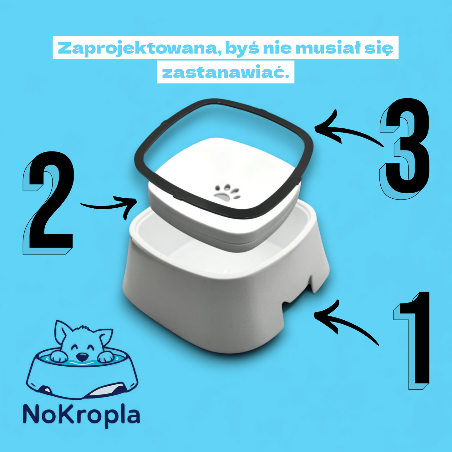 NoKropla™ - Miska z inteligentnym ogranicznikiem chlapania.